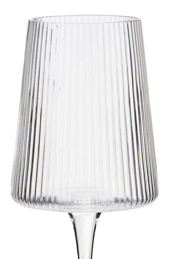 Orsina Eldon Ribbed Wine Glasses – Set of 4 Clear Crystal Stemware