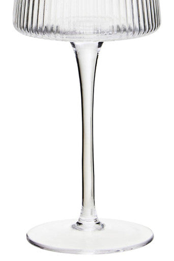 Orsina Eldon Ribbed Wine Glasses – Set of 4 Clear Crystal 430ml