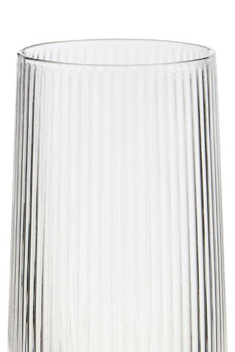 Orsina Eldon Ribbed Clear Highball Glasses - Set of 4 Glassware