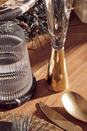 Orsina Eldon Ribbed Glass Tumblers – Set of 4 Clear 380ml Glasses