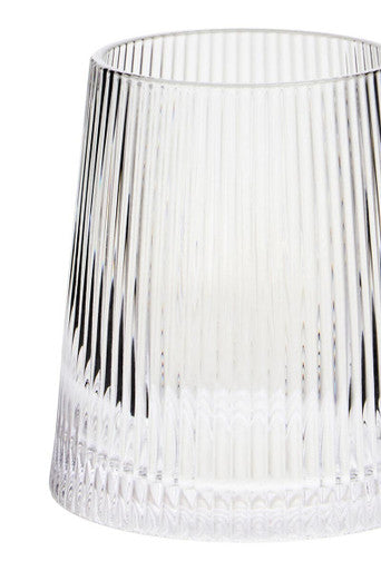 Orsina Eldon Ribbed Glass Tumblers – Set of 4 Clear 380ml Glasses