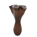 Orsina Chocolate Brown Glass Vase – Flared Sculptural Floral Vessel