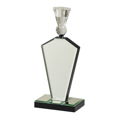 Orsina Tapered Small Silver Candle Holder – Mirrored Glass Decor