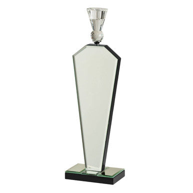 Orsina Mirrored Silver Tapered Candle Holder – Large MDF Centerpiece