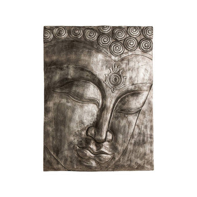 Orsina Buddha Wall Art – Small Silver Antique Finish Wall Plaque