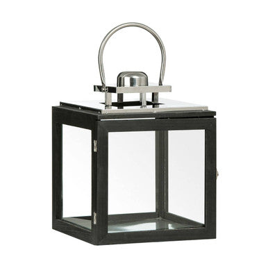 Orsina Regents Park Small Stainless Steel Lantern - Black & Polished