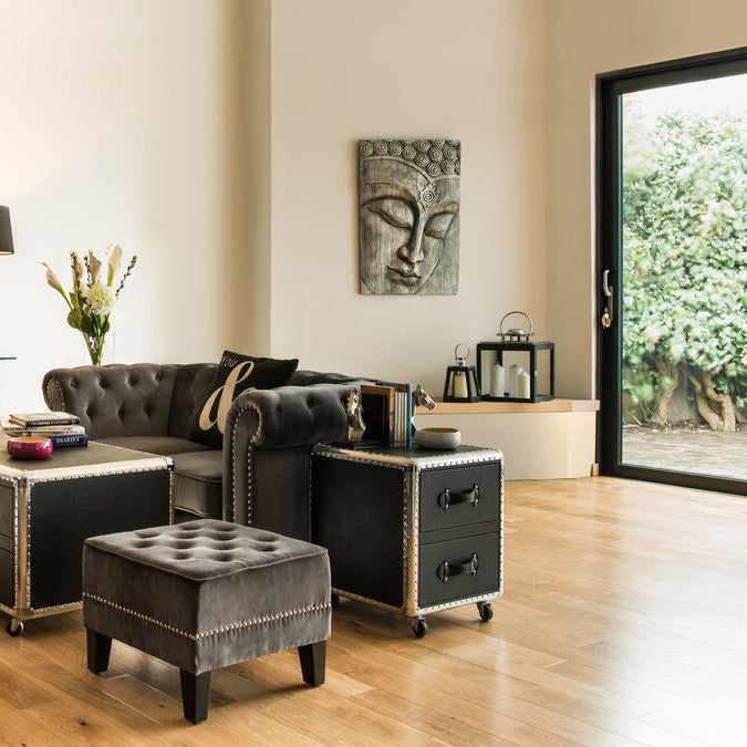Orsina Regents Park Small Stainless Steel Lantern - Black & Polished