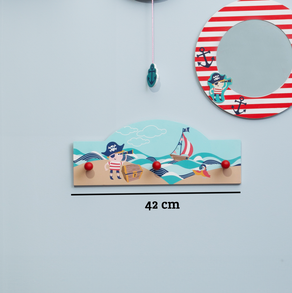 Orsina Pirate Wall Hanger – Kids MDF Storage Hooks for Playrooms