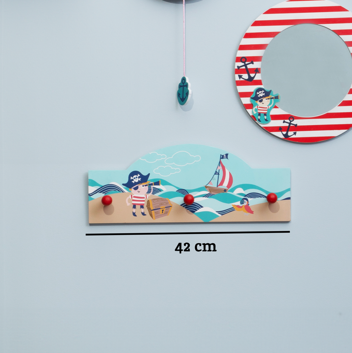 Orsina Pirate Wall Hanger – Kids MDF Storage Hooks for Playrooms