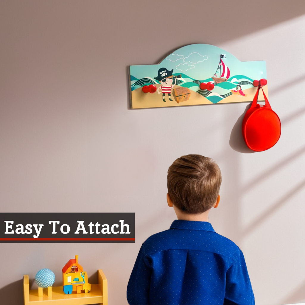 Orsina Pirate Wall Hanger – Kids MDF Storage Hooks for Playrooms