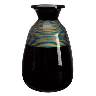 Orsina Bamboo Decorative Vase – Black and Natural Coastal Decor