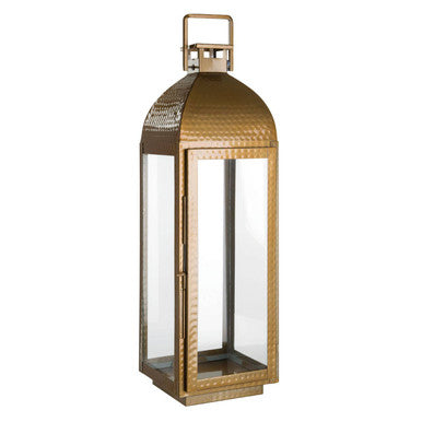 Orsina Ravi Large Brown Glass Lantern – Handcrafted Decorative Candle Holder