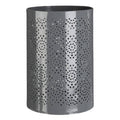Orsina Large Grey Perforated Candle Holder – Cylindrical Metal Decor
