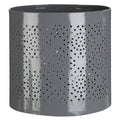 Orsina Punched Grey Metal Candle Holder – Perforated Small Lantern