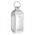 Orsina Farol White Wash Small Lantern | Frosted Glass & Mild Steel