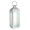 Orsina Farol Large Lantern – Whitewash Mild Steel & Frosted Glass