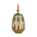 Orsina Masai Large Ceramic Decorative Jar – Brown and Green Glaze