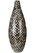 Orsina Occo Mosaic Droplet Vase – Gold Bamboo Teardrop Sculpture