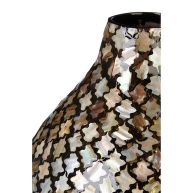 Orsina Occo Mosaic Bottle Vase – Gold Accent Moroccan Style Decor