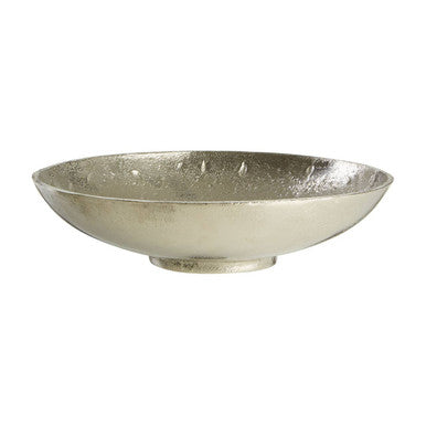 Orsina Hampstead Medium Nickel Finish Bowl – Modern Silver Centerpiece
