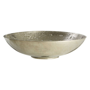 Orsina Hempstead Large Nickel Finish Bowl – Decorative Metal Centerpiece