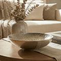 Orsina Hempstead Large Nickel Finish Bowl – Decorative Metal Centerpiece