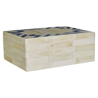 Orsina Bowerbird Blue Large Trinket Box – Hand-Laid Bone Inlay