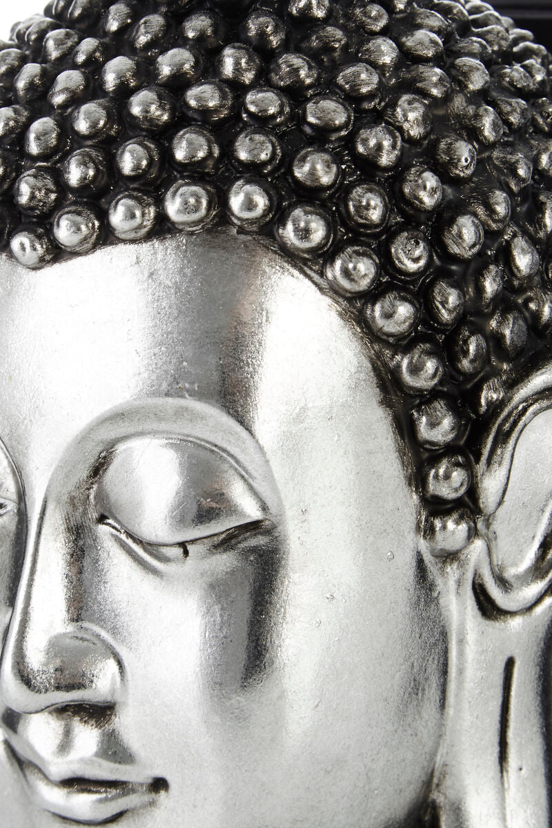Orsina Silver Buddha Head Bookends – Decorative Sculptural Bookends