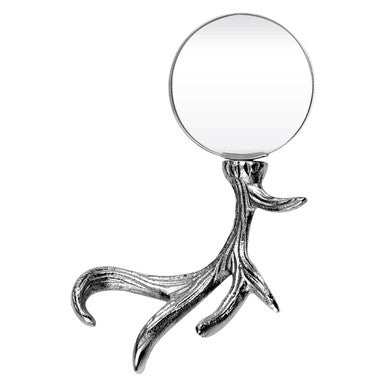 Orsina Stag Antler Magnifying Glass – Nickel Finish Aluminium Desk Tool