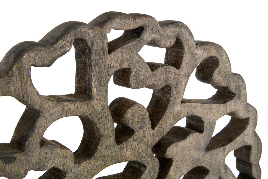 Orsina Fausto Grey Mango Wood Carved Abstract Tabletop Sculpture
