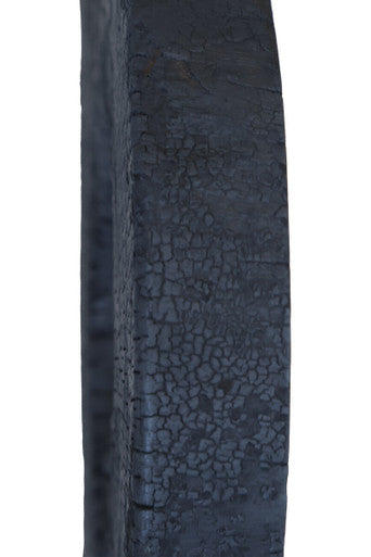Orsina Fidel Large Mango Wood Sculpture – Rustic Charred Black Art