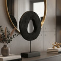 Orsina Fidel Large Mango Wood Sculpture – Rustic Charred Black Art