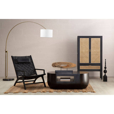 Orsina Fidel Black Rustic Mango Wood Finial Sculptural Accent