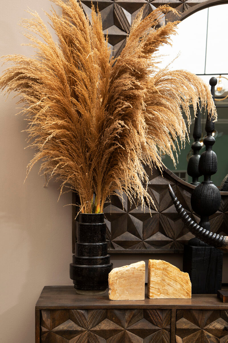 Orsina Fidel Black Rustic Mango Wood Finial Sculptural Accent