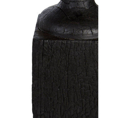 Orsina Fidel Black Rustic Mango Wood Finial Sculptural Accent