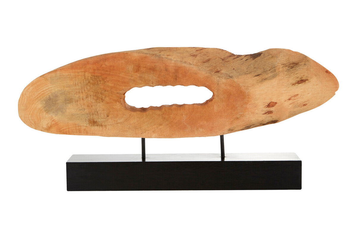 Orsina Fidel Mango Wood Slice Sculpture | Natural Wood & Iron Decor