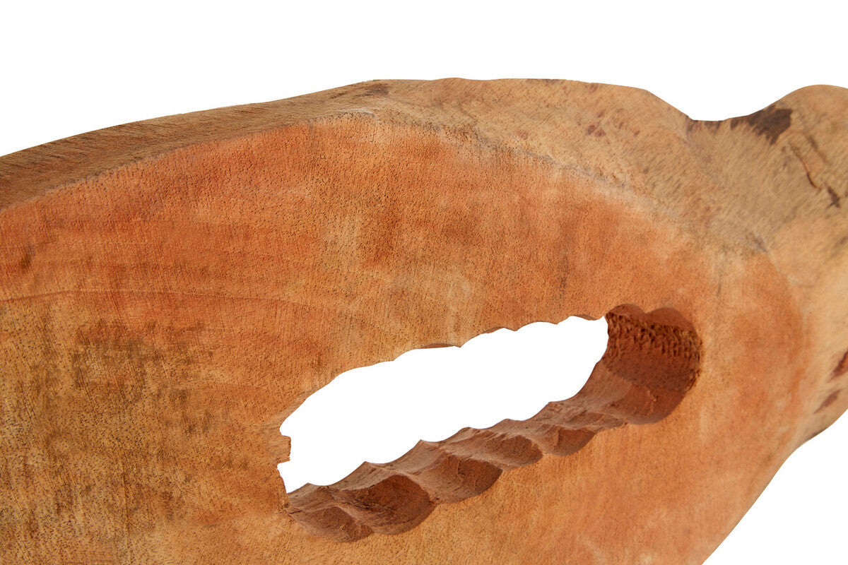 Orsina Fidel Mango Wood Slice Sculpture | Natural Wood & Iron Decor