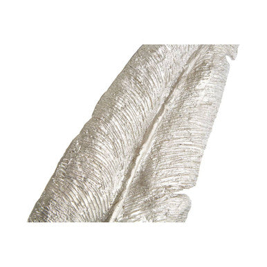 Orsina Silver Mango Wood Feather Sculpture on Stand – 12" Decor