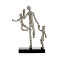 Orsina Silver Family Figurine – Modern Textured Sculpture with Base