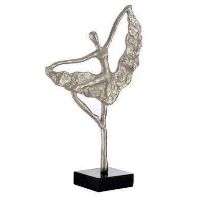 Orsina Faber Dancing Ballerina Figurine – Silver & Black Sculpture