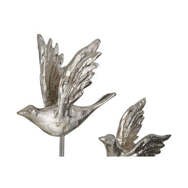 Orsina Faber Flock of Birds Sculpture – Silver & Black Metal Decor