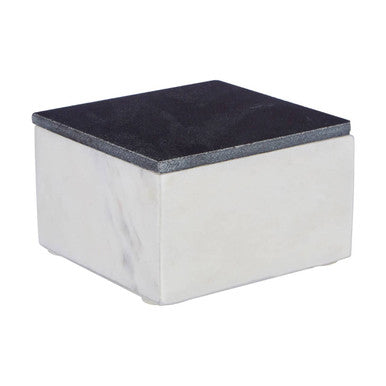 Orsina Kira Small Marble Trinket Box – White and Grey Stone Decor