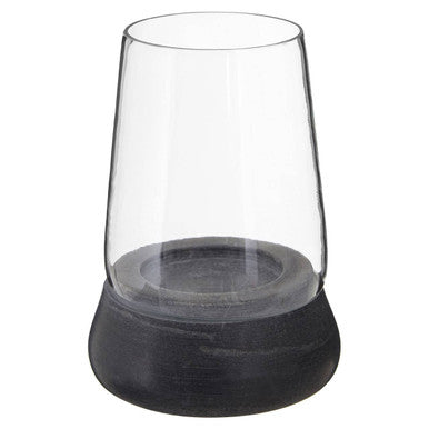 Orsina Grey Marble and Glass Hurricane Candle Holder – Modern Decor