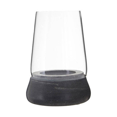 Orsina Grey Marble and Glass Hurricane Candle Holder – Modern Decor