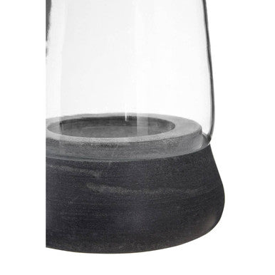 Orsina Grey Marble and Glass Hurricane Candle Holder – Modern Decor