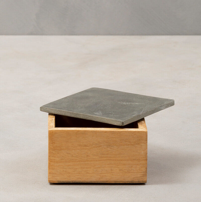 Orsina Kata Small Trinket Box – Grey Textured Decorative Storage