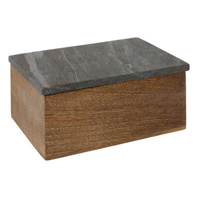 Orsina Kata Large Mango Wood Trinket Box with Slate Lid – Natural
