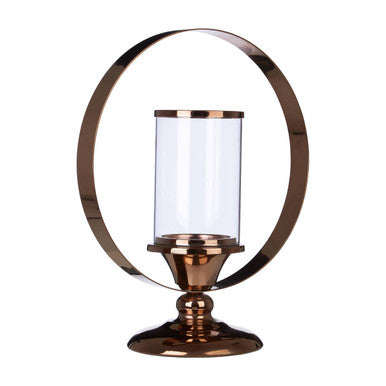 Orsina Kensington Townhouse Brass Metal Candle Holder with Glass