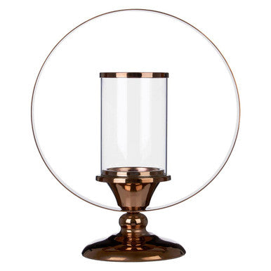 Orsina Kensington Townhouse Brass Metal Candle Holder with Glass