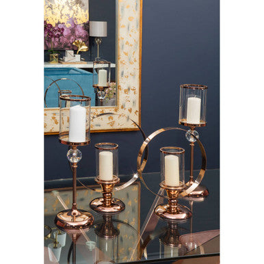 Orsina Kensington Townhouse Large Brass Metal Candle Holder | Hurricane